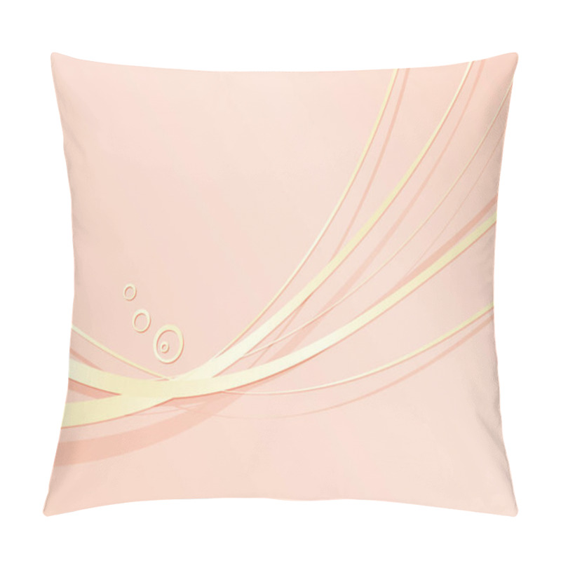 Personality  Coral Pink Background With Gold Wavy Metal Lines - Abstract Elegant Wedding Template Pillow Covers