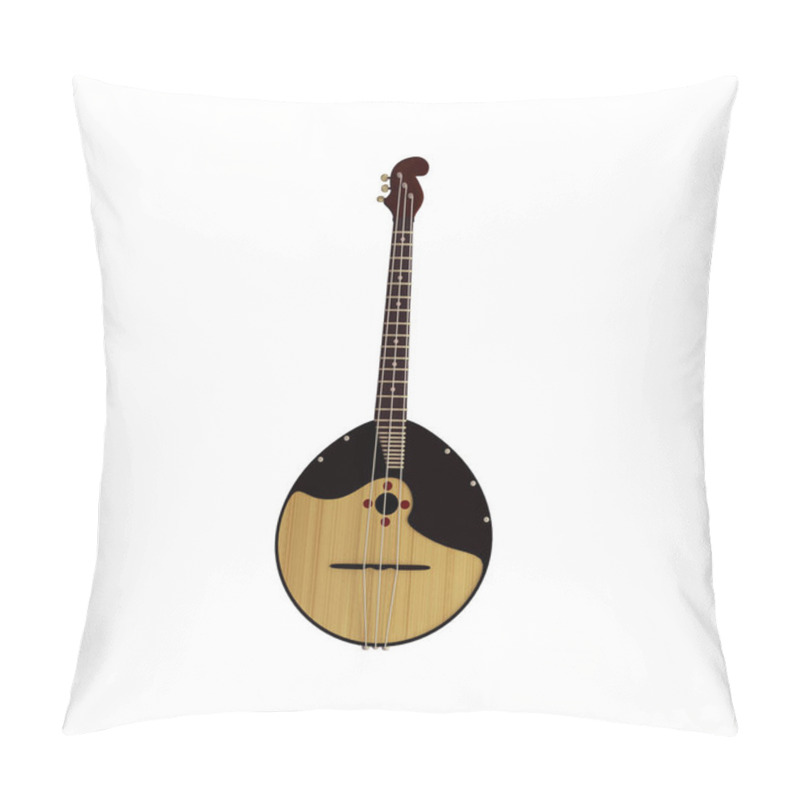 Personality  Russian Folk Traditional Music Instrument - Domra, Balalaika. Realistic 3d Render. Pillow Covers