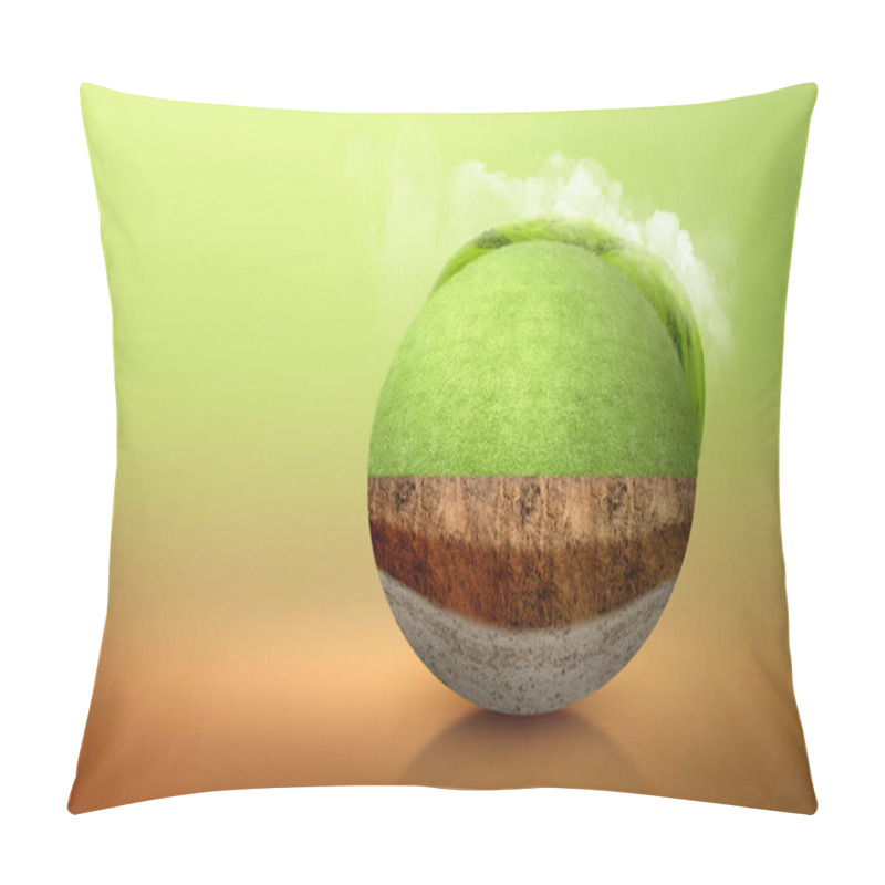 Personality  Underground Soil Layer Of Cross-section Earth With Meadow On The Top. Environment Concept Pillow Covers