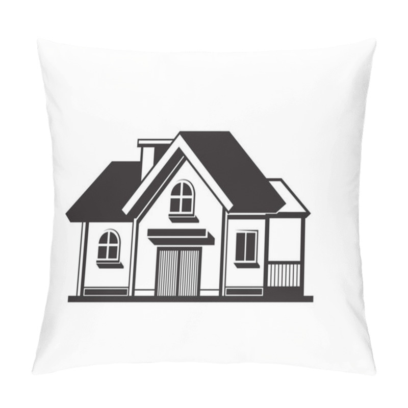 Personality  Black And White House Icon Pillow Covers