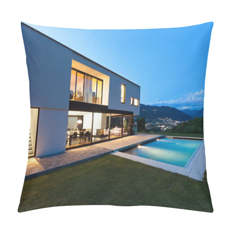 Personality  Modern Villa By Night Pillow Covers