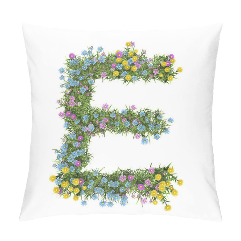 Personality  Letter E, Flower Alphabet Isolated On White Pillow Covers