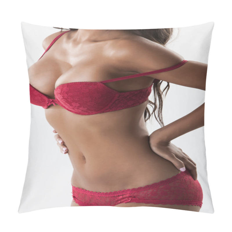 Personality  Body Of Sexy Woman In Red Lingerie Pillow Covers