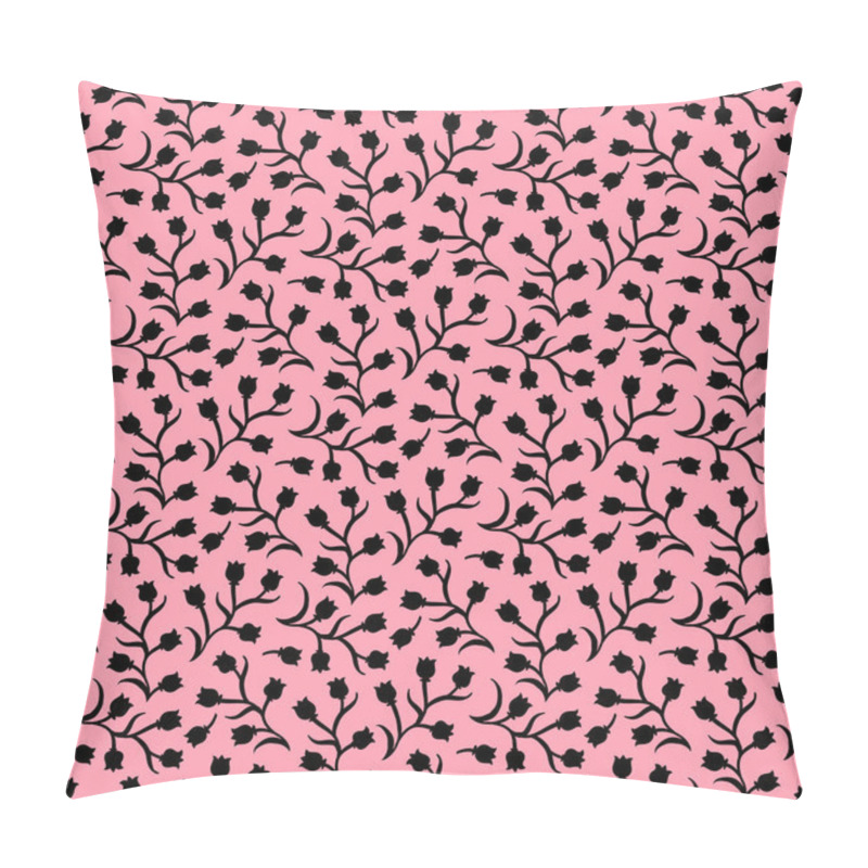 Personality  Ditsy Floral Pattern With Small Black Tulips Pillow Covers