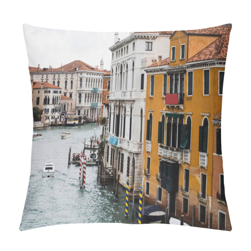 Personality  Vaporettos Floating On Canal Bear Ancient Buildings In Venice, Italy  Pillow Covers