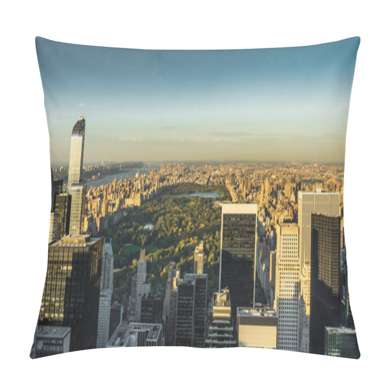 Personality  New York Skyline Manhatten Cityscape Central Park From Top Of Th Pillow Covers