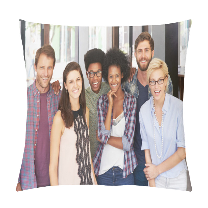 Personality  Businesspeople Standing In Modern Office Pillow Covers