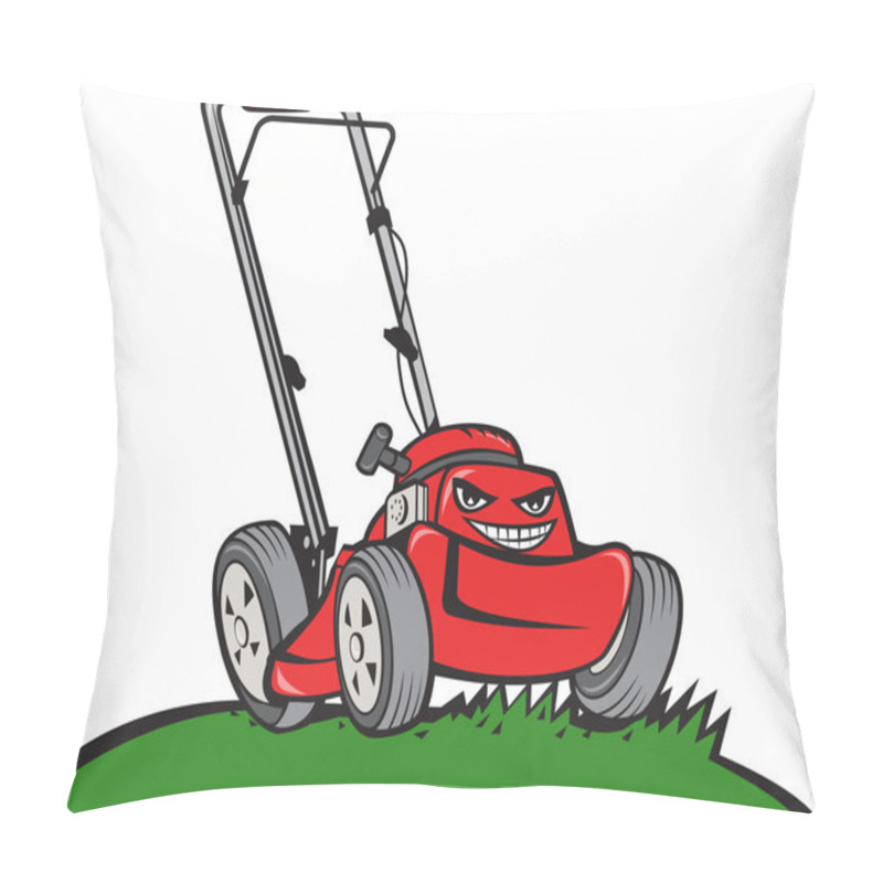 Personality  Lawnmower Front Isolated Cartoon Pillow Covers