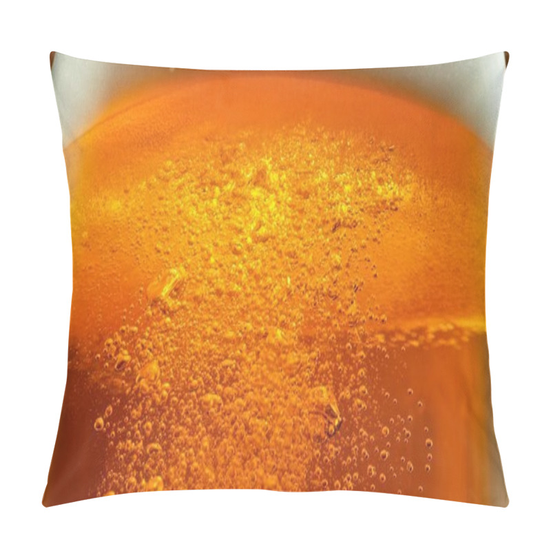 Personality  Detail Of Pouring Beer Into Glass, Close-up. Abstract Beverages Background. Pillow Covers