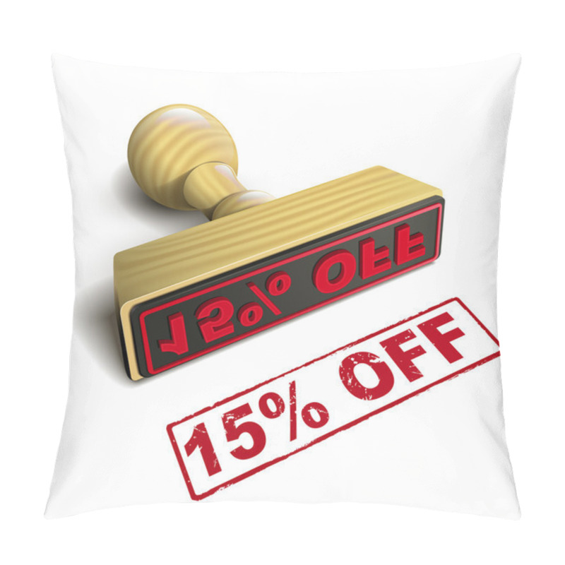 Personality  Stamp 15 Percent Off With Red Text On White Pillow Covers