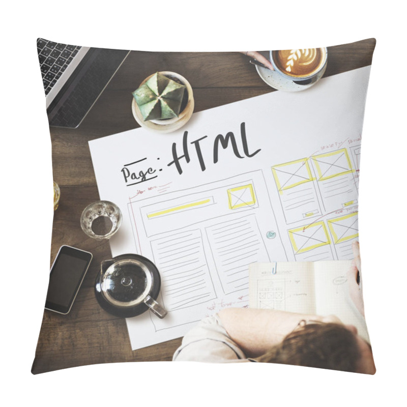 Personality  Table With Poster Concept Pillow Covers