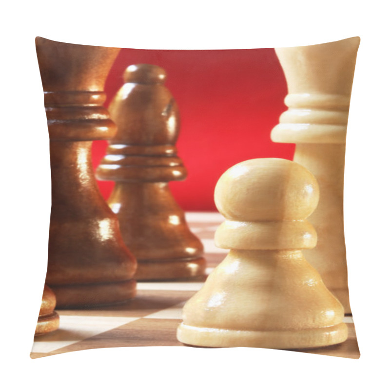 Personality  Chess Pieces On Red Pillow Covers