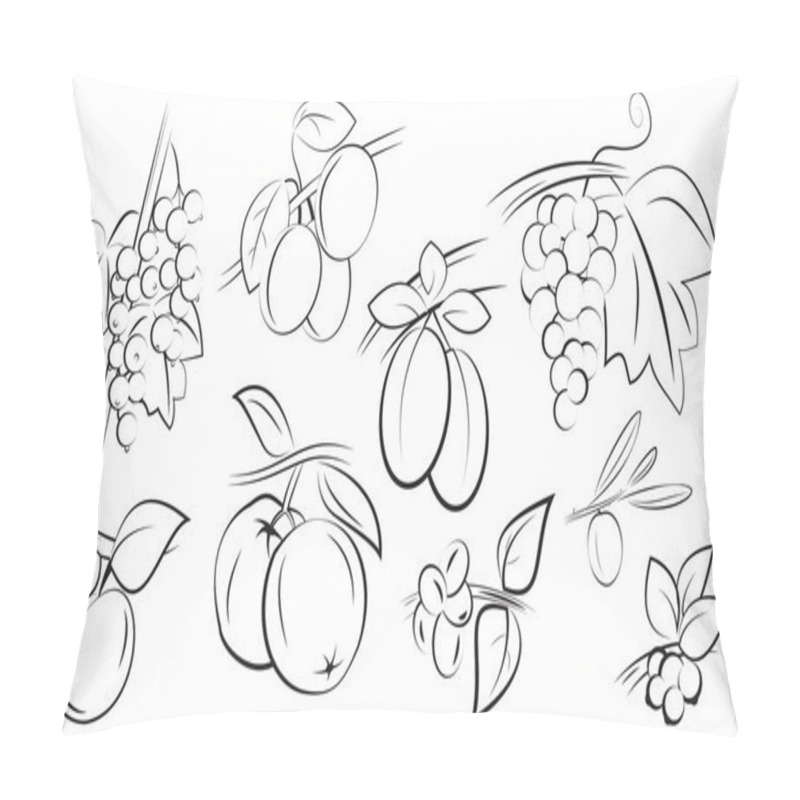 Personality  Fruits And Berries Set Pillow Covers