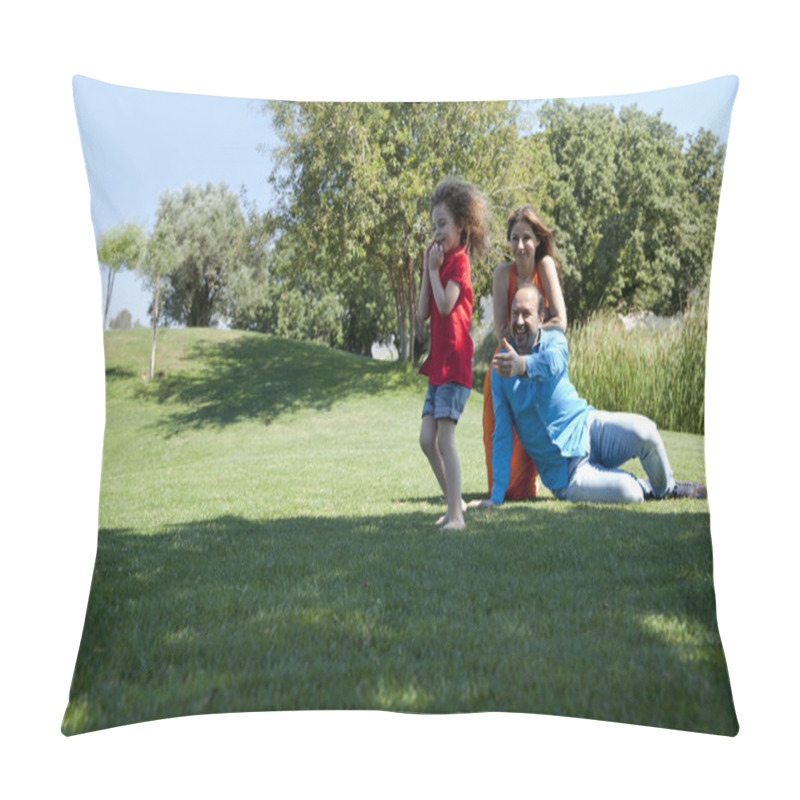 Personality  Family At Park Pillow Covers