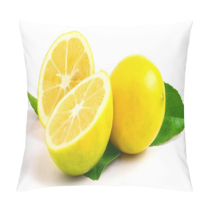 Personality  Fresh Lemon Isolated On White Pillow Covers