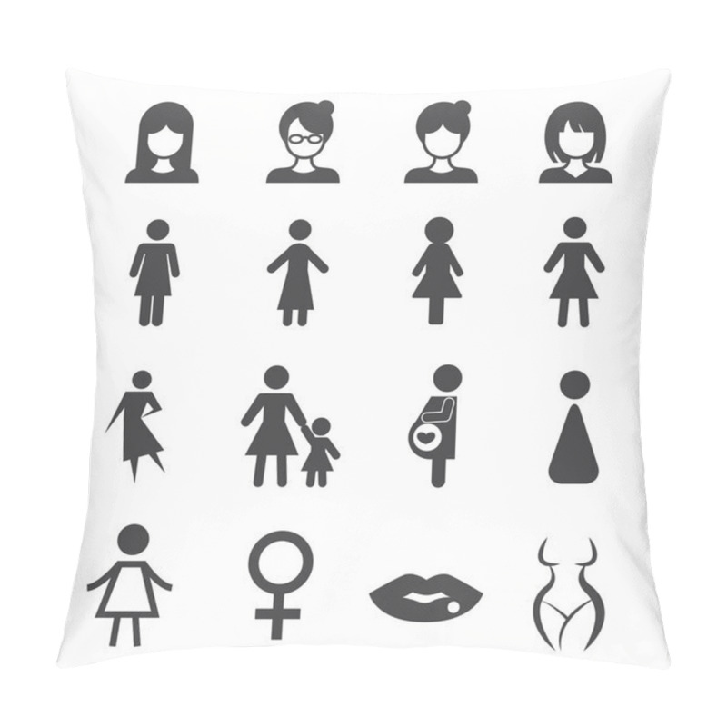 Personality  Woman Icon Pillow Covers