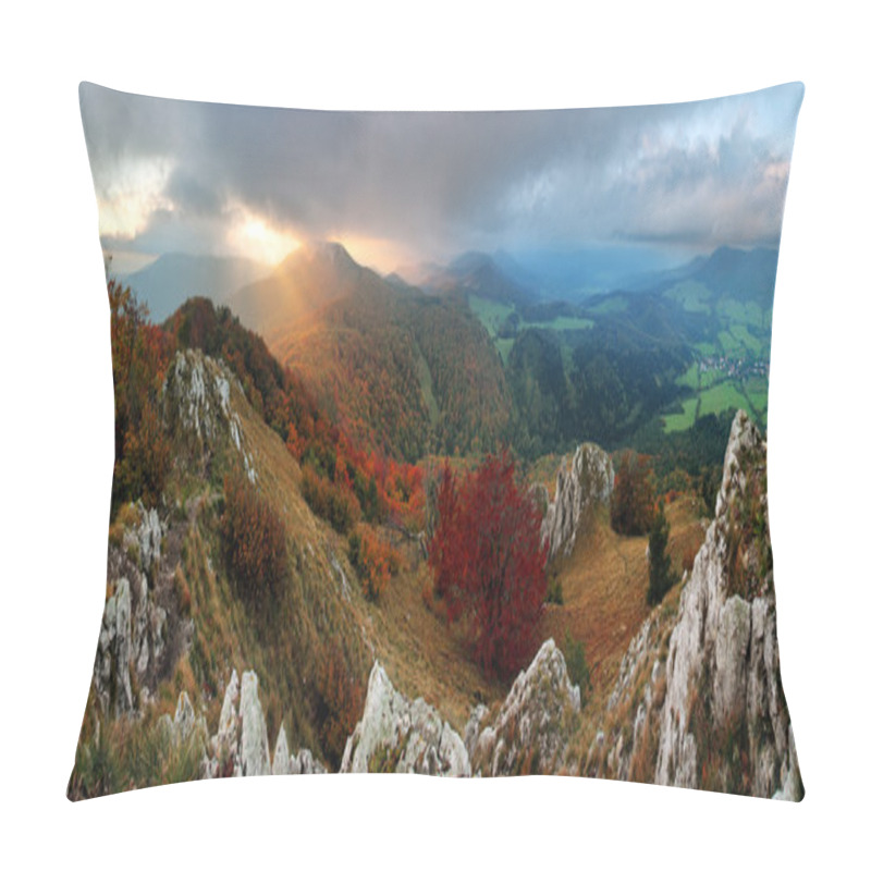 Personality  Countryside With Forest And Hill At Fall Pillow Covers