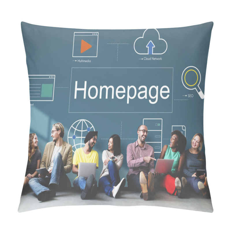 Personality  Diversity Friends Near Wall With Homepage Pillow Covers