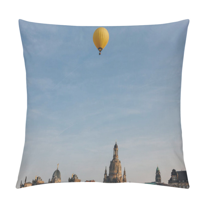 Personality  Hot Air Balloon Flying Over City Of Dresden, Germany Pillow Covers