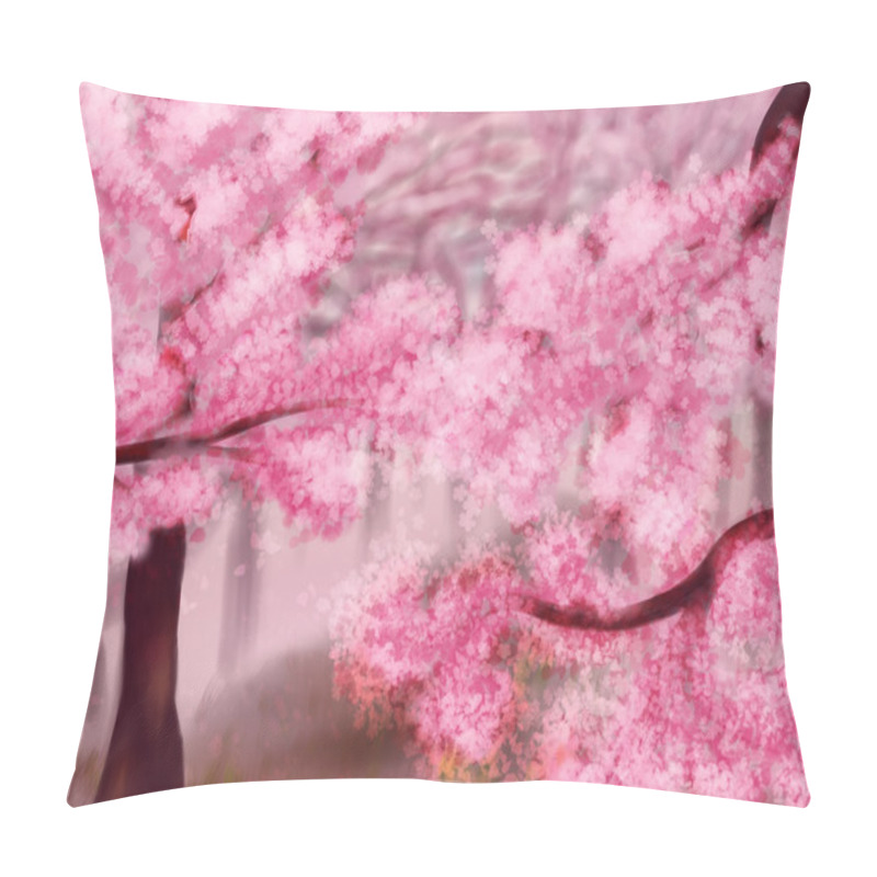 Personality  Blooming Sakura Trees Pillow Covers