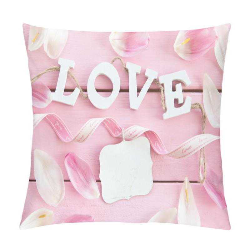 Personality  Fresh Flower Petals On Pink Pillow Covers