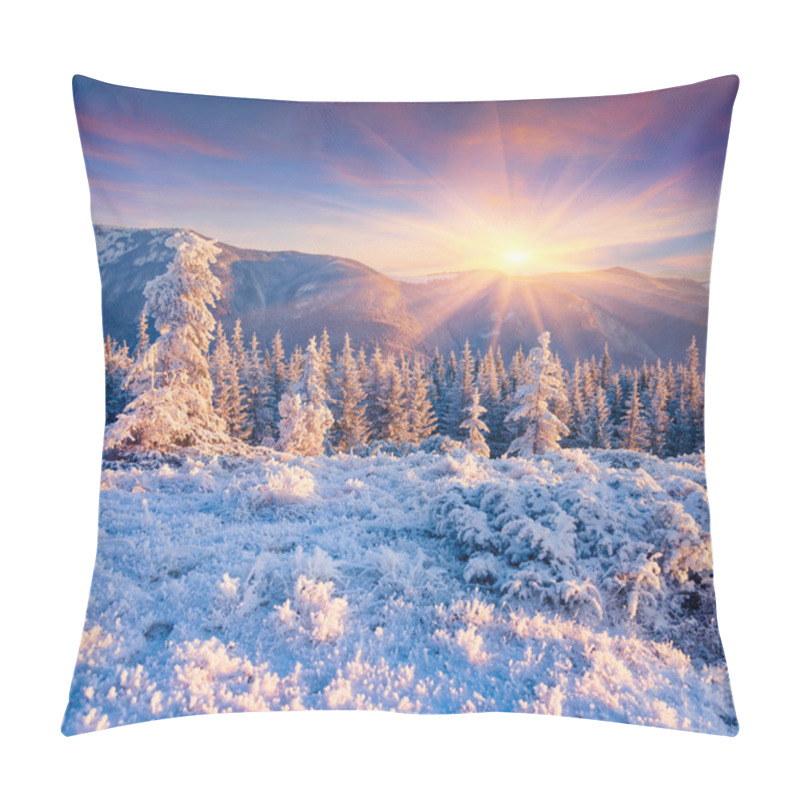 Personality  Sunrise In The Carpathian Mountains. Pillow Covers