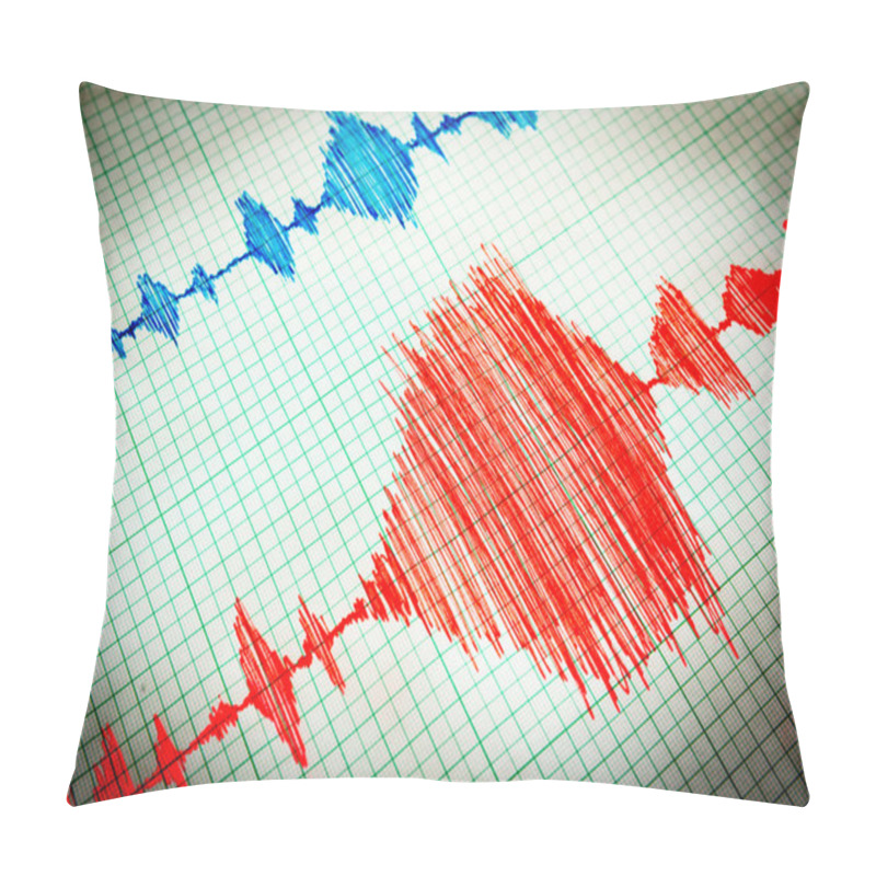 Personality  Seismological Device Sheet - Seismometer Vignette Red Pillow Covers