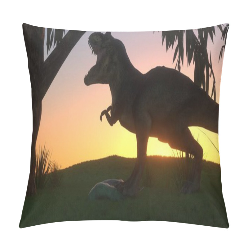 Personality  Extremely Detailed And Realistic High Resolution 3d Image Of An Extinct Dinosaur During The Jurassic Period Pillow Covers