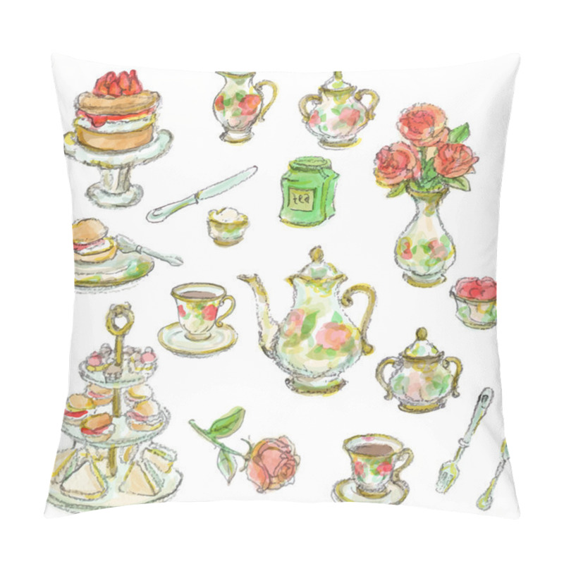 Personality  Tea Time Scrapbook Set Pillow Covers