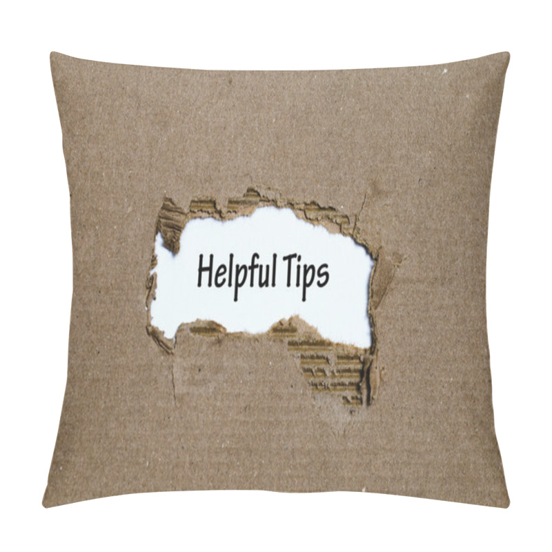 Personality  The Word Helpful Tips Appearing Behind Torn Paper Pillow Covers