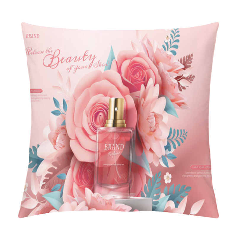 Personality  Perfume Ads With Paper Flowers Pillow Covers