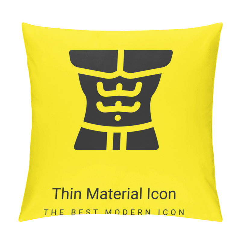 Personality  Abdominal Minimal Bright Yellow Material Icon Pillow Covers