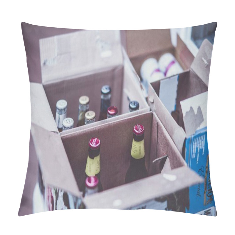 Personality  A Variety Of Alcoholic Beverages At A Family Party Pillow Covers