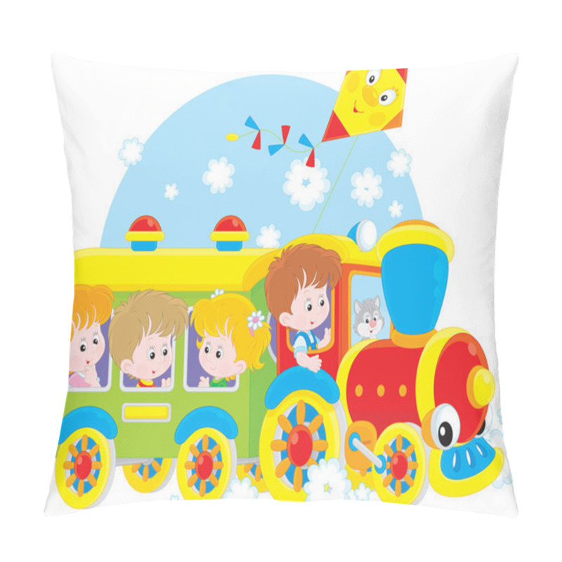 Personality  Children Travel By Train Pillow Covers