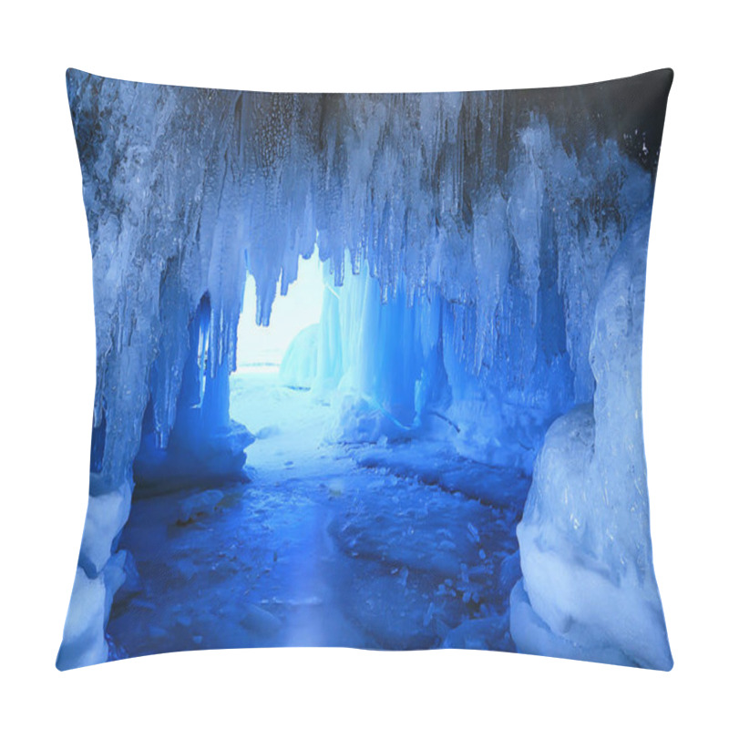 Personality  Ice Cave Winter Frozen Nature Background Landscape Pillow Covers