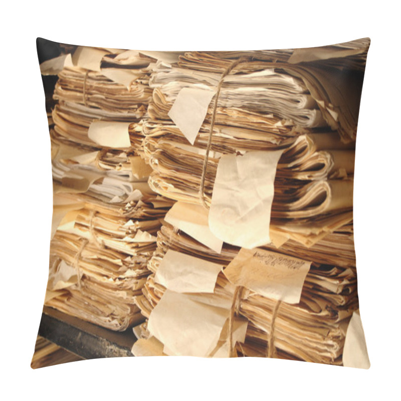 Personality  Paper Documents Stacked In Archive Pillow Covers