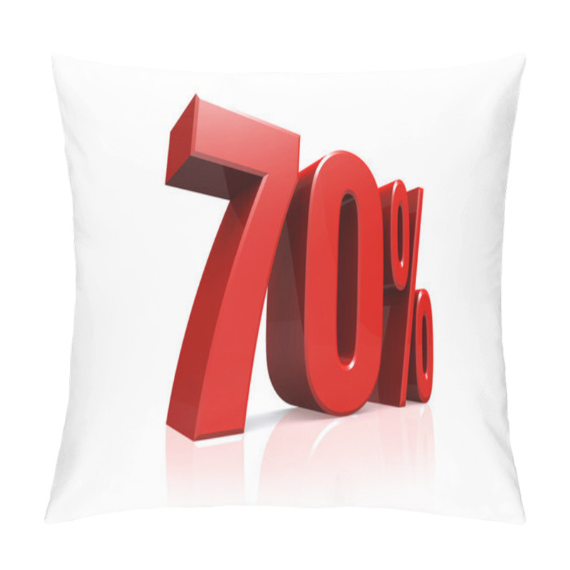 Personality  3D Render Text In 75 Percent In Red Pillow Covers