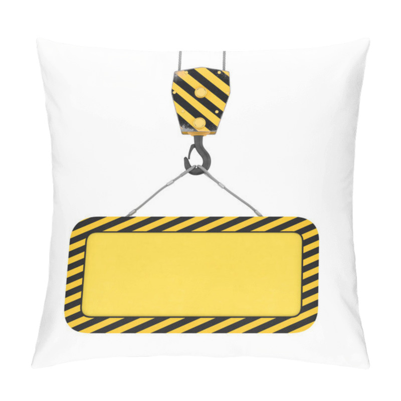 Personality  Rendering Of Yellow Board Hanging On Hook With Two Ropes Pillow Covers