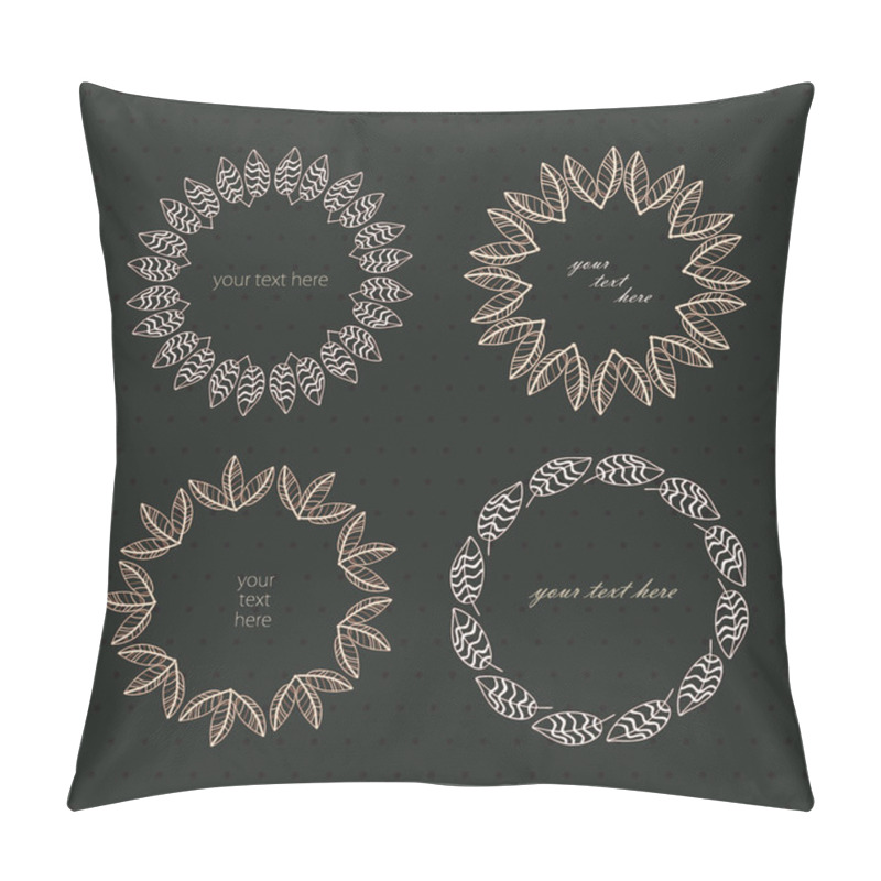 Personality  Frame From Abstract Leaves Pillow Covers