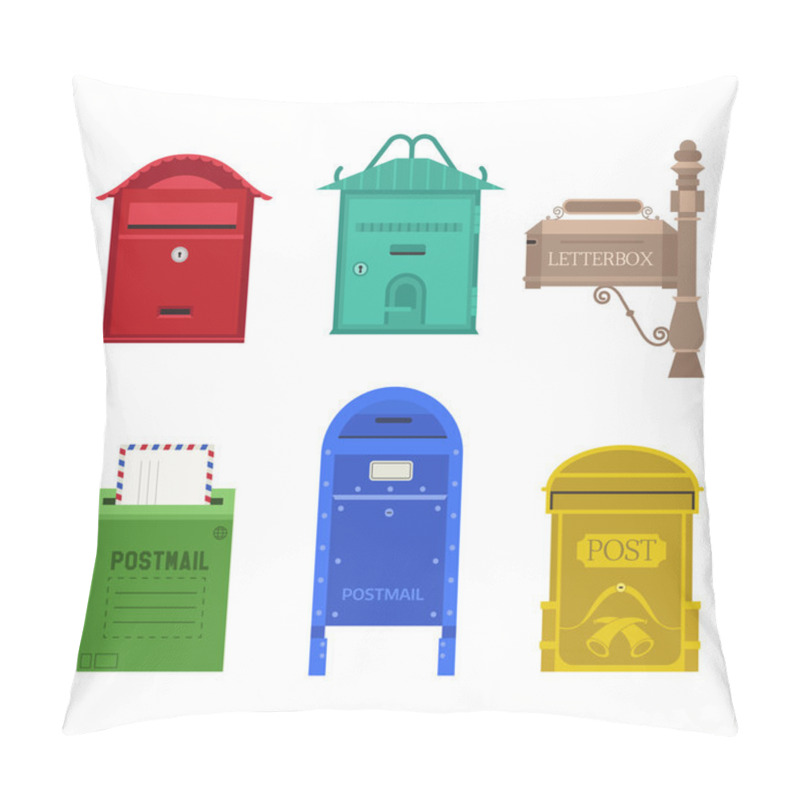 Personality  Post Mail Box Vector Set. Pillow Covers