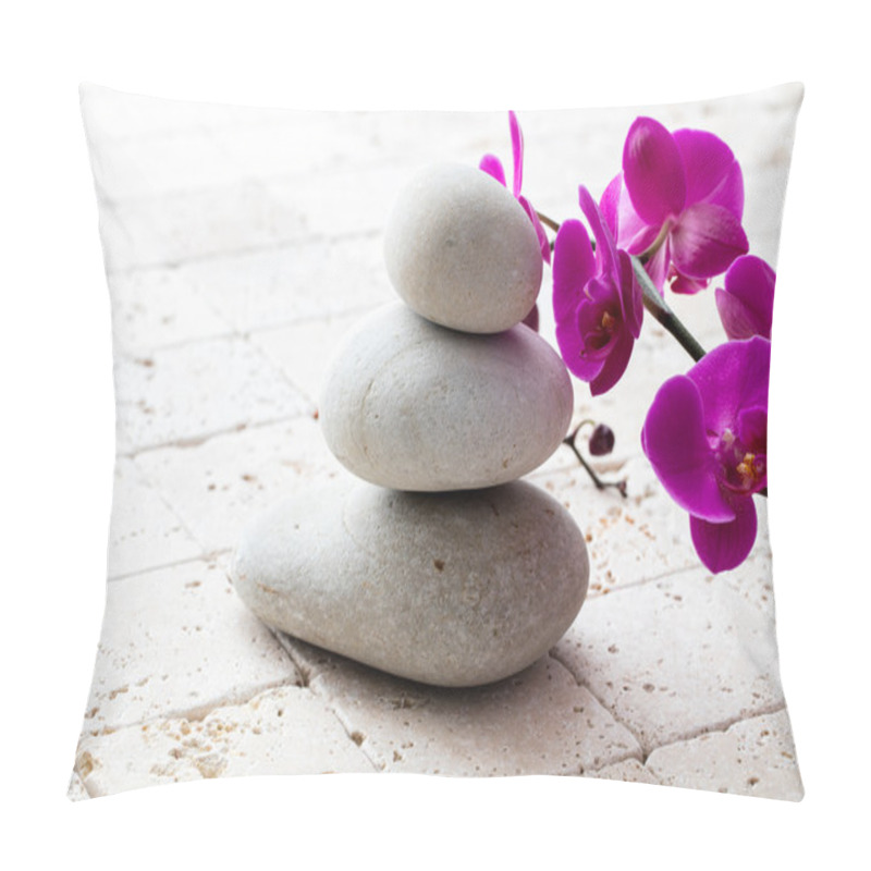 Personality  Symbol Of Mindfulness, Meditation And Elegance With Flowers And Stones Pillow Covers