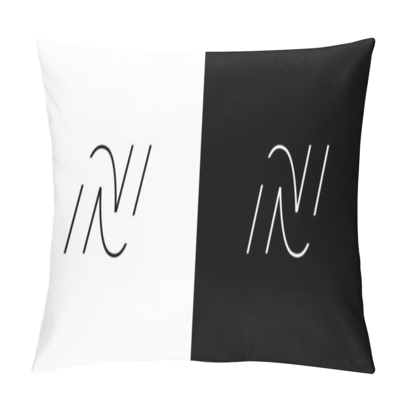 Personality  Modern And Unique Letter N Initials Logo Design Pillow Covers