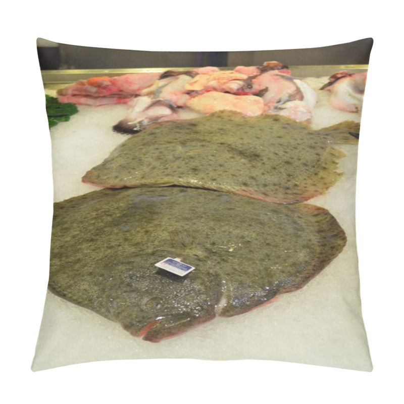 Personality  Fresh Turbot Fish - Scophthalmus Maximus At The Fish Market Pillow Covers