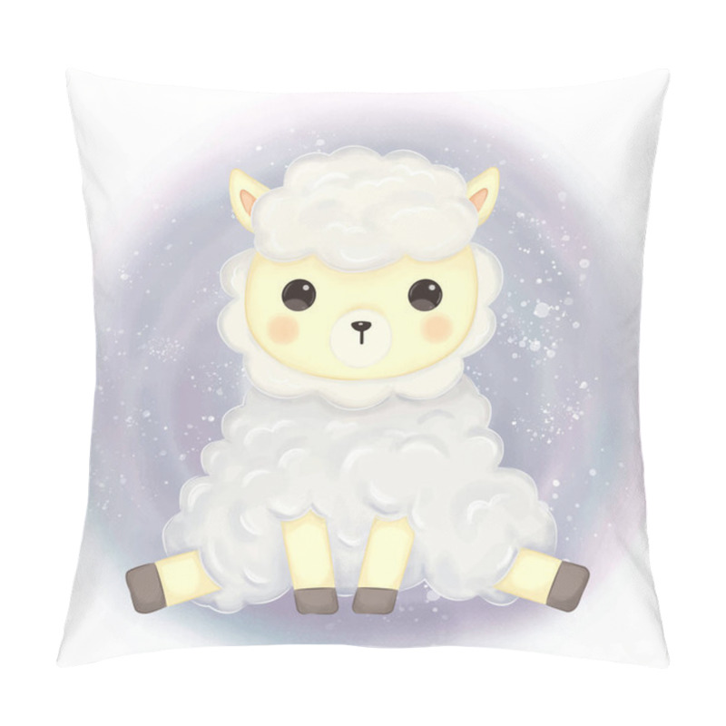 Personality  Cute Baby Lamb Illustration, Animal Clipart, Baby Shower Decoration, Woodland Illustration, Watercolor Animals Illustration Pillow Covers