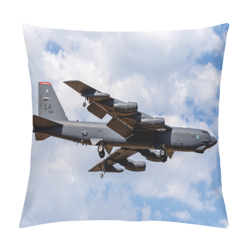 Personality  Avalon, Australia - February 21, 2015: United States Air Force (USAF) Boeing B-52H Stratofortress Strategic Bomber Aircraft (61-0015) From Barksdale Air Force Base On Approach To Land At Avalon Airport. Pillow Covers