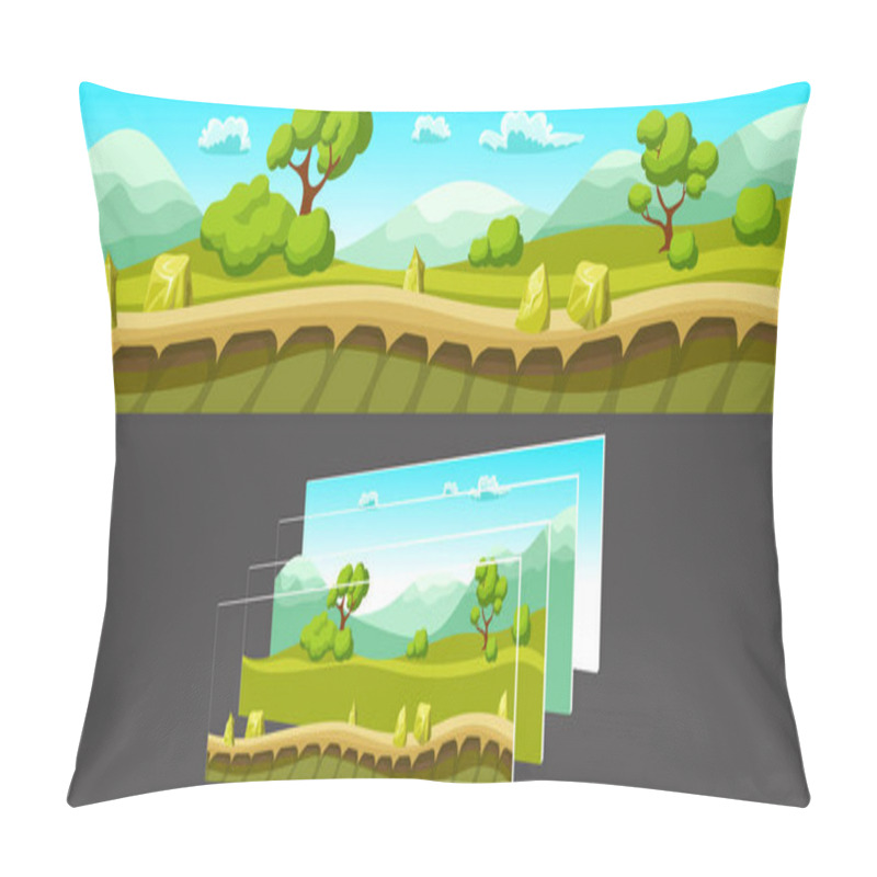 Personality  Landscape With Separated Layers For Game Pillow Covers