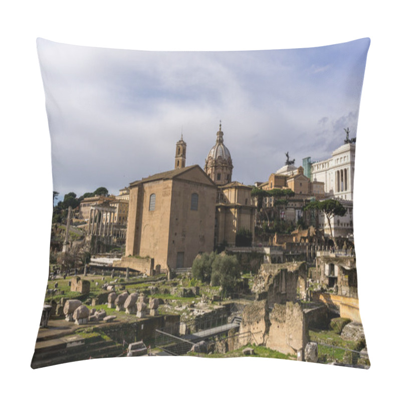 Personality  Morning Light Over Roman Forum Pillow Covers