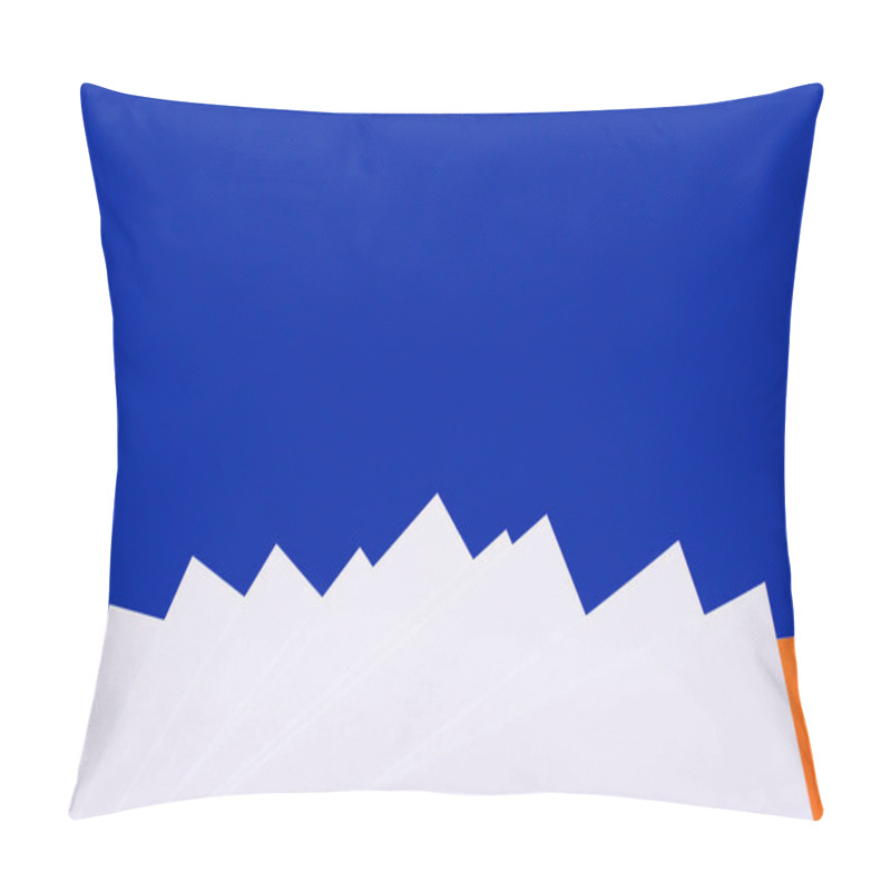 Personality  Decorative Paper Mountains On Blue Background With Copy Space Pillow Covers