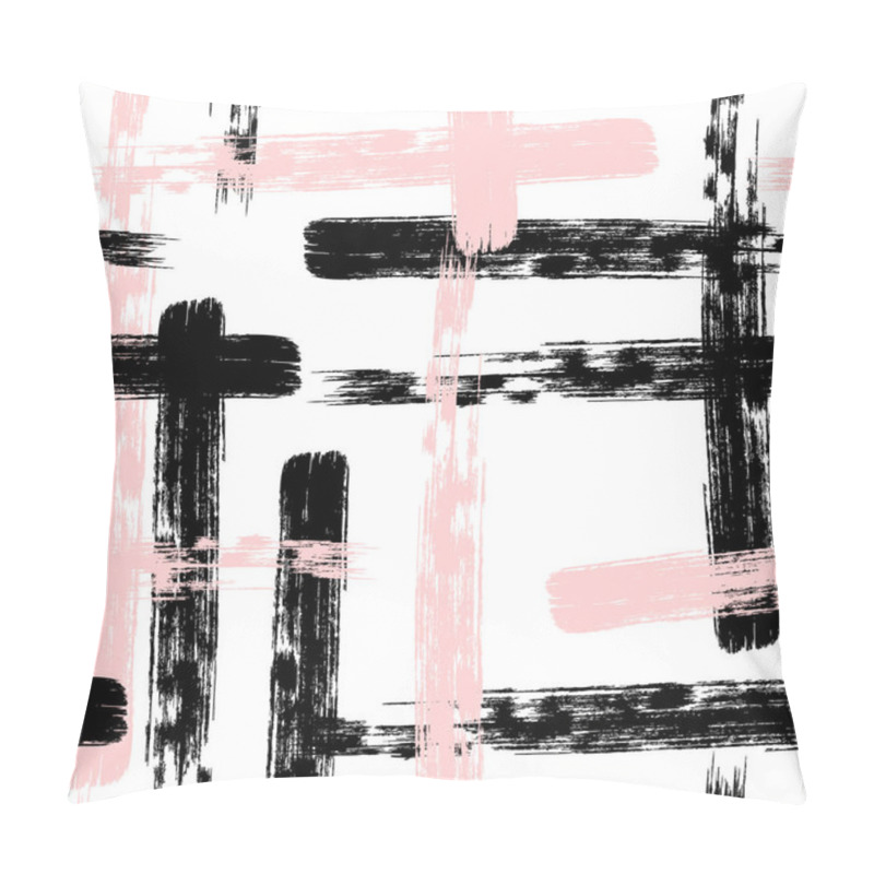 Personality  Colorful Brush Stroke Pattern Brush Stroke Pattern. Abstract Seamless Background. Pastel Drawn. Pillow Covers