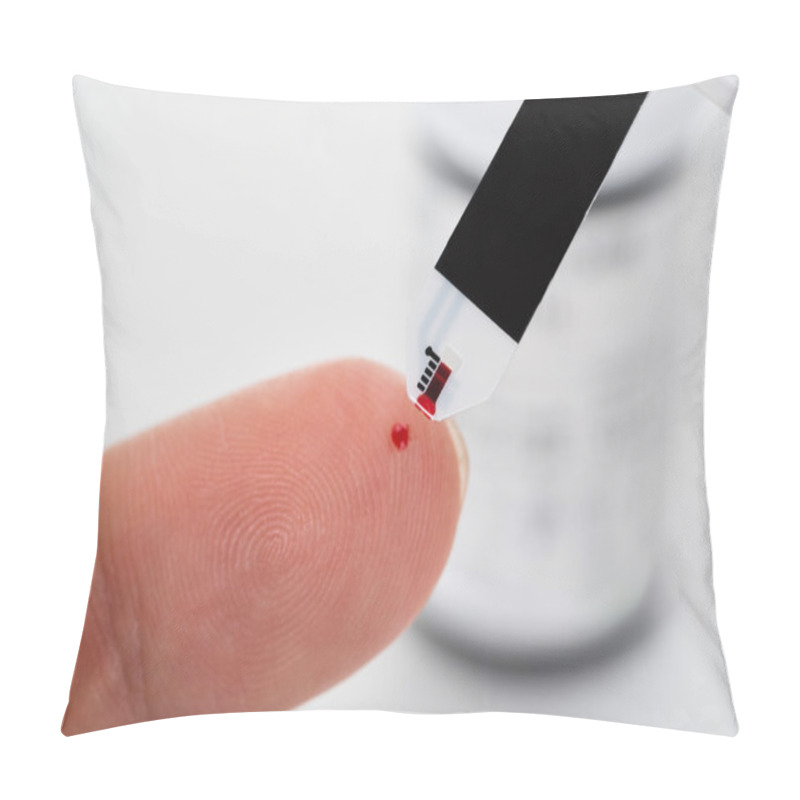 Personality  Person's Finger With A Glucometer Pillow Covers